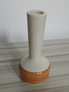 Vintage MCM Haeger Bud Vase ~ Two Tone Swirl Cream/Brown #280